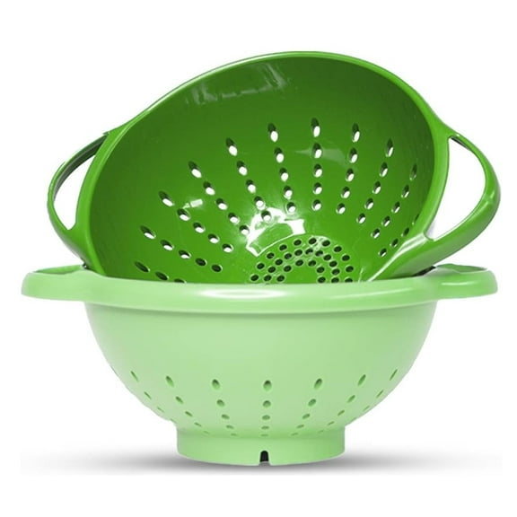 Crisp 2-Piece Green Mini Colander/Strainer Berry Basket