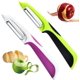 thumbnail image 1 of Juego de piezas de pelador de verduras, peeler de manzana profesional, cuchillo para pelar frutas, pelador de verduras para cocina, pelador de patatas de acero inoxidable (rosa, verde) Feliz Sencillez, 1 of 5