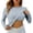 Blue, variant on Long Sleeve Shirts for Women 2026 Spring Crewneck Slim Fit Undershirt with Build-in Wireless Bra Padded Blouse Top