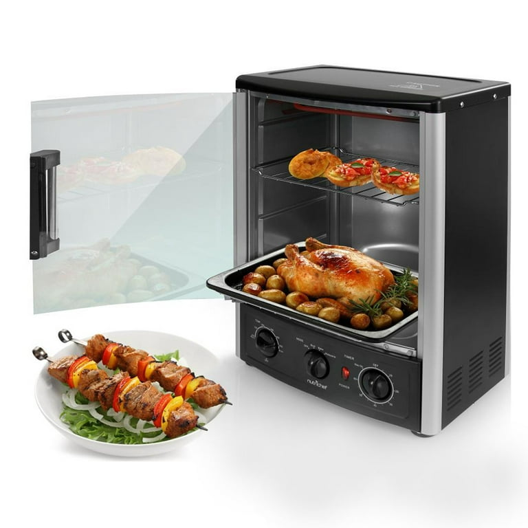 Nutrichef Pkrto28 Multifunction Kitchen Oven Countertop Rotisserie Cooker with Dual Hot Plates