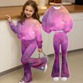 thumbnail image 4 of XZNPDUCQ 8-9 Years Girls Outfits Toddler Girls Fall Winter Clothes Girls Long Sleeve Top Pants 2PCS Set A248-Pink, 4 of 8