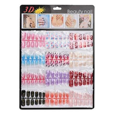 Gel Nails Acrylic Nails - Mosunx 144pcs Mixed Set False Nail Tips Artificial Fake Nails Art Acrylic Manicure Gel