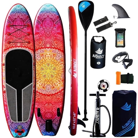 AISUNSS 10.6ft Inflatable Stand Up Paddle Board with Full SUP Accessories
