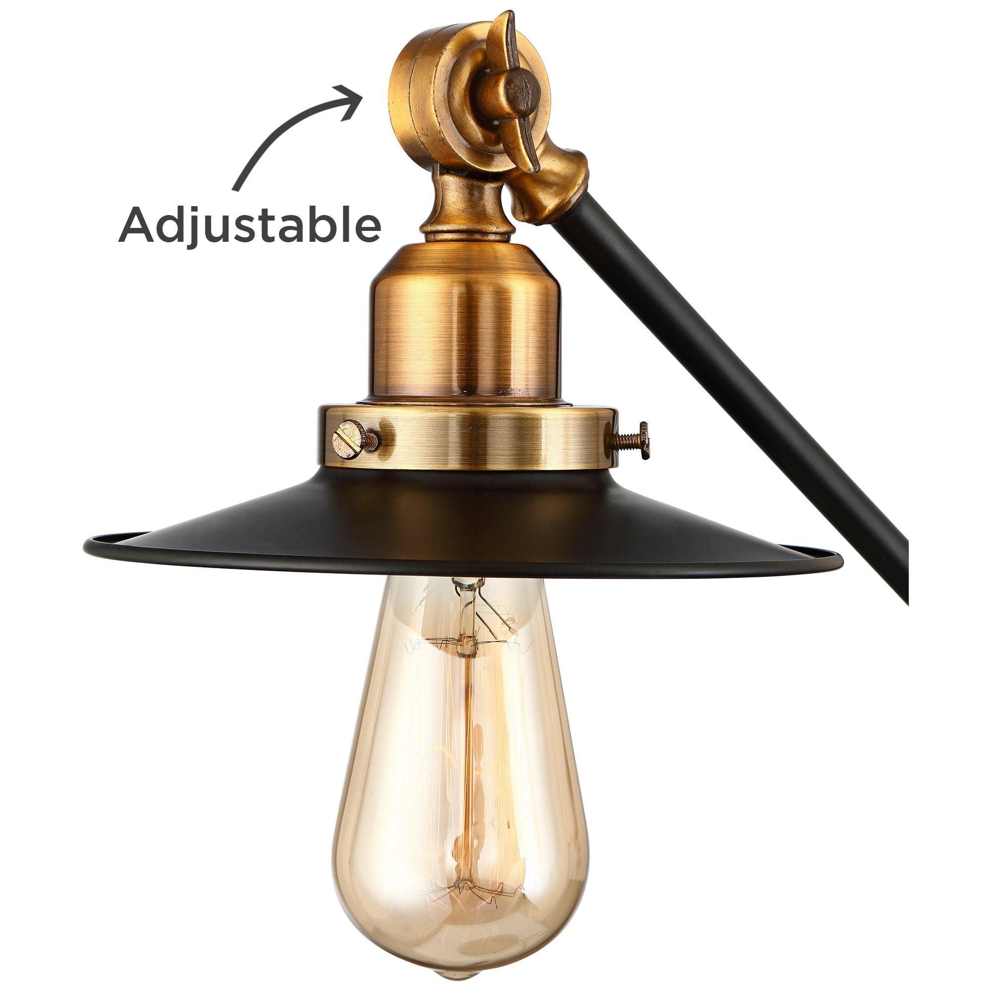 360 Lighting Taurus 20" High Small Farmhouse Rustic Desk Lamps Set of 2 USB Ports Adjustable Black Gold Home Office Charging