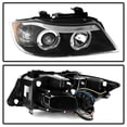 thumbnail image 4 of ACANII - For [Halogen Model] 2006-2008 BMW E90 3-Series Sedan LED Halo Black Projector Headlights Headlamps Assembly, 4 of 4