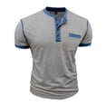 thumbnail image 2 of Mens Henley Shirts Short Sleeve Casual Button Basic T-Shirts Summer Classic Vintage Tee Shirts with Pocket, 2 of 6