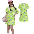thumbnail image 2 of Grblisyd Girls Dress Summer Cute Animal Print A Line Short Sleeve Crew Neck T-Shirt Dress for Kids Casual 3-12 Y, 2 of 6