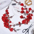 thumbnail image 4 of 2Pcs Ethnic Style Plum Blossom Embroidery Applique Patch Floral Embroidery Sewing on Patches Iron-On Decorative Applique, 4 of 7