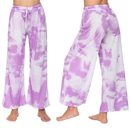 

Spring Savings Clearance 2023! JERDAR Womens Wide Leg Pants Casual Tie-Dye Prints Comfortable Pajamas Wide Leg Pants Long Yoga Pants Relaxed Fit Straight Leg Pant Lounge Pants Pink XL
