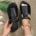 thumbnail image 6 of Wensltd Summer Sandals for Women Black Flats Indoor Outdoor Stylish Comfort Walking Sandals Wide Width Shoes, 6 of 9