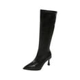thumbnail image 3 of Over-The-Knee Boots High Heel Side Zipper Solid Color Pointed Toe Women's Casual Winter Footwear, 3 of 10