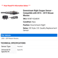 thumbnail image 2 of Downstream Right Oxygen Sensor - Compatible with 2015 - 2019 Nissan Murano 2016 2017 2018, 2 of 2