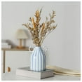thumbnail image 4 of Decorative flower vase made of ceramic with stripes, abstract vase, simple modern porcelain vase, flower arrangement for decorating the living room, bedroom, office, restaurant, cafe, 4 of 5