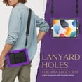 thumbnail image 4 of ELEHOLD for iPad 10.2 2021/2020/2019 Ragged Case, Soft Silicone Hard PC Shoulder Strap Built-Kickstand Anti-Drop Shockproof Heavy Duty Protective Cover Case,Purple, 4 of 9
