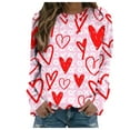 thumbnail image 2 of Aboser Womens Valentine's Day Shirt,Valentines Day Gifts Sweatshirt for Women Loose Fit Crewneck T-Shirt Heart Print Long Sleeve Blouse Tops for Girls, 2 of 5