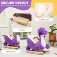 thumbnail image 4 of Kid's Plush Dragon Rocking Horse, Purple with Roaring Sounds 3-Point Safety Belt, Solid Wood Base 55 lbs Capacity for 12+ Months 18-36 Months Toddlers, 4 of 7