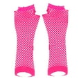 thumbnail image 4 of Mesh Gloves for Women! Yigetop New Women's Fashion Long Length Fishnet Fingerless Gloves Party Gloves Arm Fishnets Hot Pink One Size, 4 of 4