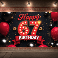 thumbnail image 5 of Red Theme Happy 67th Birthday Banner Neon Light Design 67th Birthday Display Heart Balloons Colorful Confetti Birthday Party Backdrop for 67th Birthday Party Adult Birthday Indoor Celebration, 5 of 9