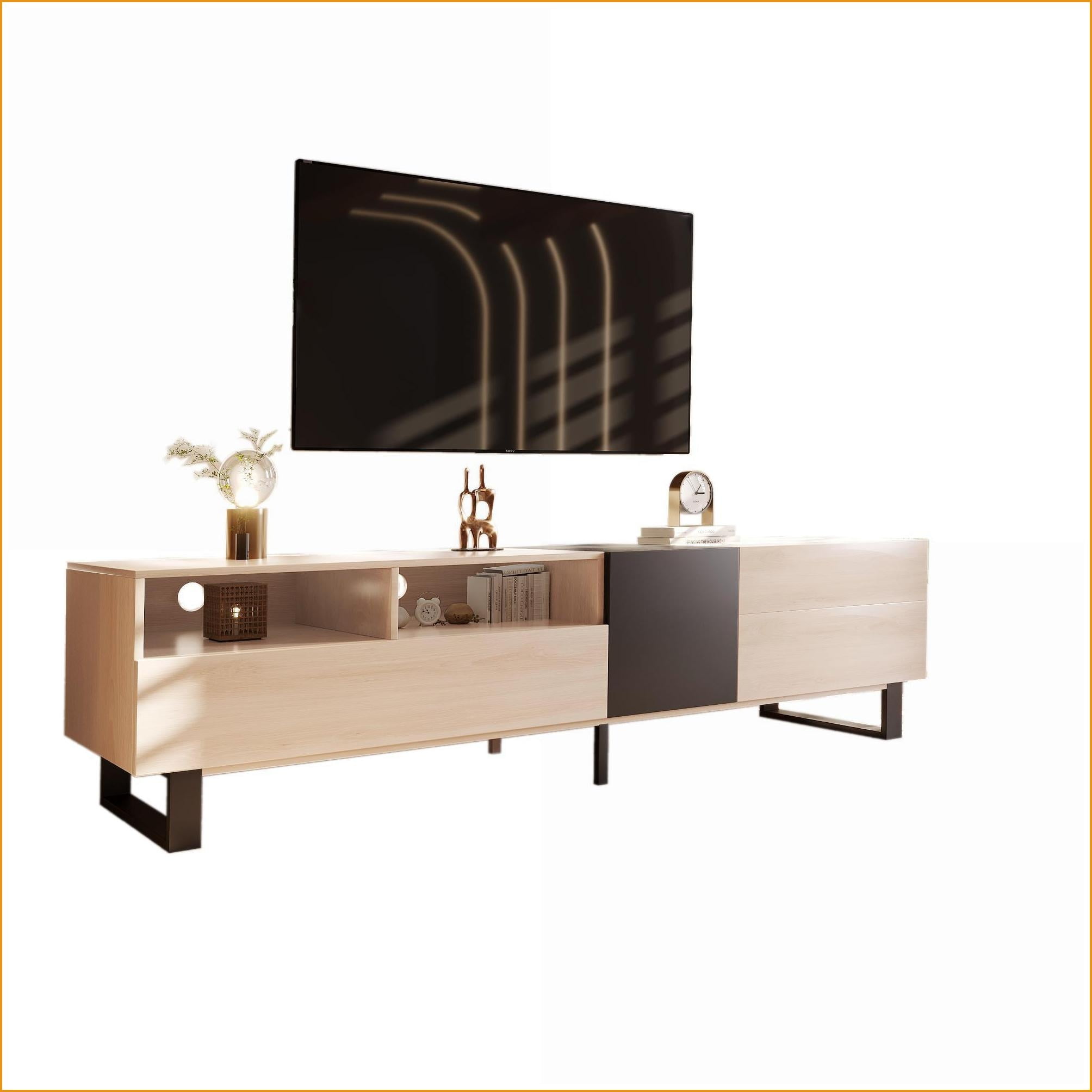 TV Furniture, Modern Entertainment Center for 80'' TV with Storage & Drop Down Door | Particle Board | TV Size 70-80 Inches