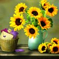 thumbnail image 1 of Diamante pintura taladro 5D DIY Kits completo redondo girasol florero mosaico arte imagen Hugtrwg Para estrenar, 1 of 9