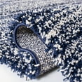 thumbnail image 2 of SAFAVIEH Hudson Jaden Striped Shag Area Rug, Navy/Ivory, 4' x 4' Square, 2 of 5
