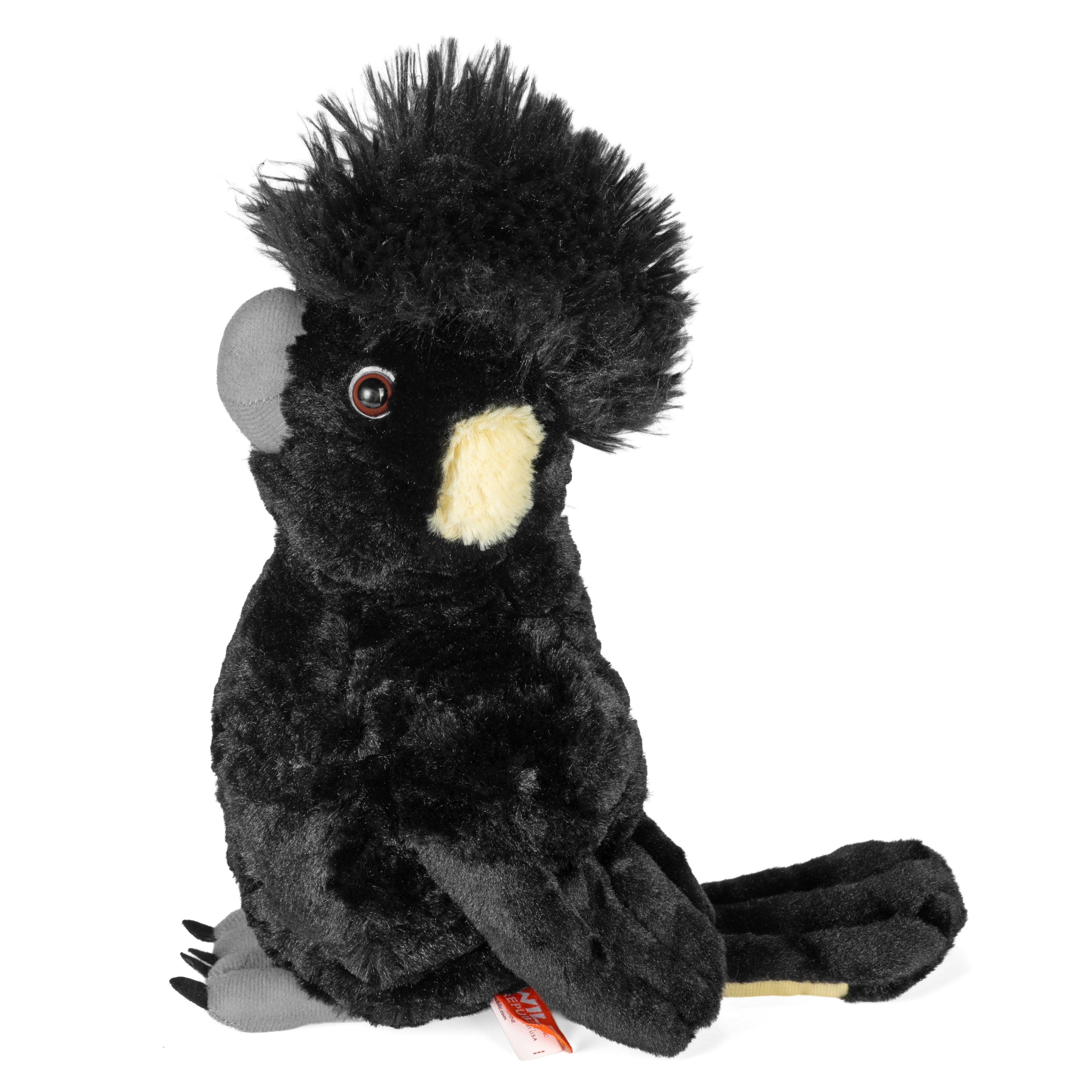 Wild Republic Cuddlekins Yellow Tail Black Cockatoo, Stuffed Animal, 12 Inches, Plush Toy, Fill is Spun Recycled Water Bottles