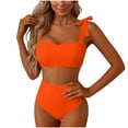 thumbnail image 2 of Antinious Women Solid Padded Backless Modest Bikinis Set Off-Shoulder Beach Swim Wear, 2 of 5