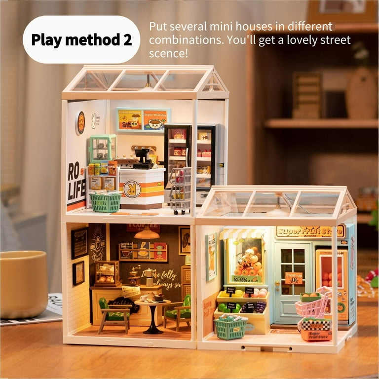 DIY Wooden Dollhouse for Gifts Rolife Miniatures House Kits LED