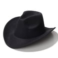 thumbnail image 4 of Emitonse Kids Cowboy Hat Toddler Cowboy Hat for Boys, Leather Hatband Western Cowgirl Hats for Girls Gifts Black,Size 4-10 Years, 4 of 9