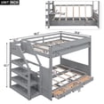 thumbnail image 5 of Harper & Bright Designs Full over Full Size Convertible Bunk Bed with Storage Staircase, Wood Full Size Bunk Bed with Bedside Table and 3 Drawers, Gray, 5 of 12
