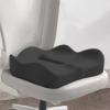 Ergonomic Memory Foam Seat Cushion - Thick Coccyx Support Pillow for Office Chair, Car, Home & Wheelchair, Non-Slip Orthopedic Cushion for Pain Relief