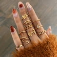 thumbnail image 1 of EGNMCR Rings 10pcs/Set Women Bohemian Vintage Stack Rings Above Knuckle Rings Set towel towel, 1 of 7