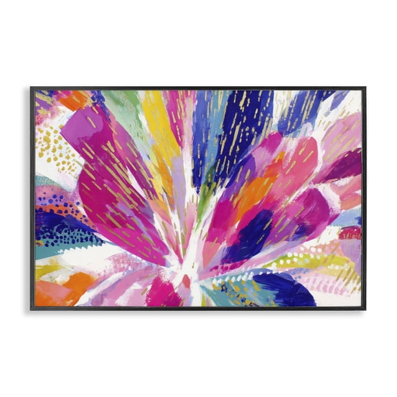 Stupell Industries Modern Flower Burst in Vibrant Tones Black Framed Giclee Art, 18 x 12, by Chromatic Storm Studio