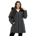 thumbnail image 3 of Womens Down Coat Thickened Down Jacket Long Coat Jacket with Removable Big Faux Fur Trim Winter Down Outwear Coat Plus Size, 3 of 7