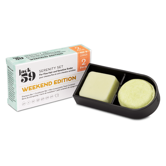 jack59 Serenity Shampoo + Conditioner + Container for Fine Hair and Sensitive Scalps - 95 g