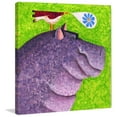 thumbnail image 2 of "Happy Happy Hippo" Painting Print on Wrapped Canvas, 2 of 5