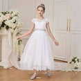 thumbnail image 6 of TYGHBN Girls Dresses for Party Dress for Kids Age 7 12 Elegant Net Gown with Beading for Stage Performance and Casual Wear Lace Panel Dress Christmas Sweater Girls Girls Christmas Sweaters Tie Flower, 6 of 8