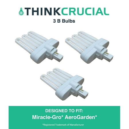 5 Projector Light Bulb - 3 High Efficiency Miracle-Gro AeroGarden B Grow Bulb, Premium Fluorescent Light Projection, 7 x 5 x 4.25 in., Part # 970904-0200, 100340, by By Think Crucial