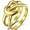 Gold, variant on Stainless Steel Double Band Heart Shaped Promise Statement Wedding Valentines Anniversary Propose Ring