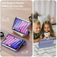 thumbnail image 4 of Compatible avec Étui pour iPad Mini 6 avec Porte-Crayon et Dos Transparent Clair, Convient à iPad Mini 6 [Compatible avec la Recharge Sans Fil Apple Pencil de 2e Génération] Violet, 4 of 8