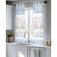 thumbnail image 5 of Blue Plaid Farmhouse Sheer Curtains 54 Inch Length 2 Panels Set for Living Room/Bedroom, Watercolor Cute Country Pigs Checkered Kitchen Curtains Grommet Curtains Window Treatments 42"x54"x2, 5 of 7