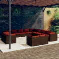 thumbnail image 1 of vidaXL 13 Piece Garden Lounge Set with Cushions Brown Poly Rattan, 1 of 5