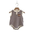 thumbnail image 2 of LYMAYTER ‌‌Infants Toddlers Striped Soft Romper Sleeveless Bodysuit Newborn Baby Wear‌ 3M-24M, 2 of 8