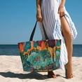 thumbnail image 6 of Naloa Whimsical Forest Scene Large Capacity Beach Bag, Waterproof Sandproof Beach Swim Pool Bag Tote Bag for Women, 6 of 7