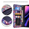 thumbnail image 3 of GW USA Leather Wallet Case Kickstand Phone Case for Apple iPhone 12/12 Pro - Rainbow Flower, 3 of 5