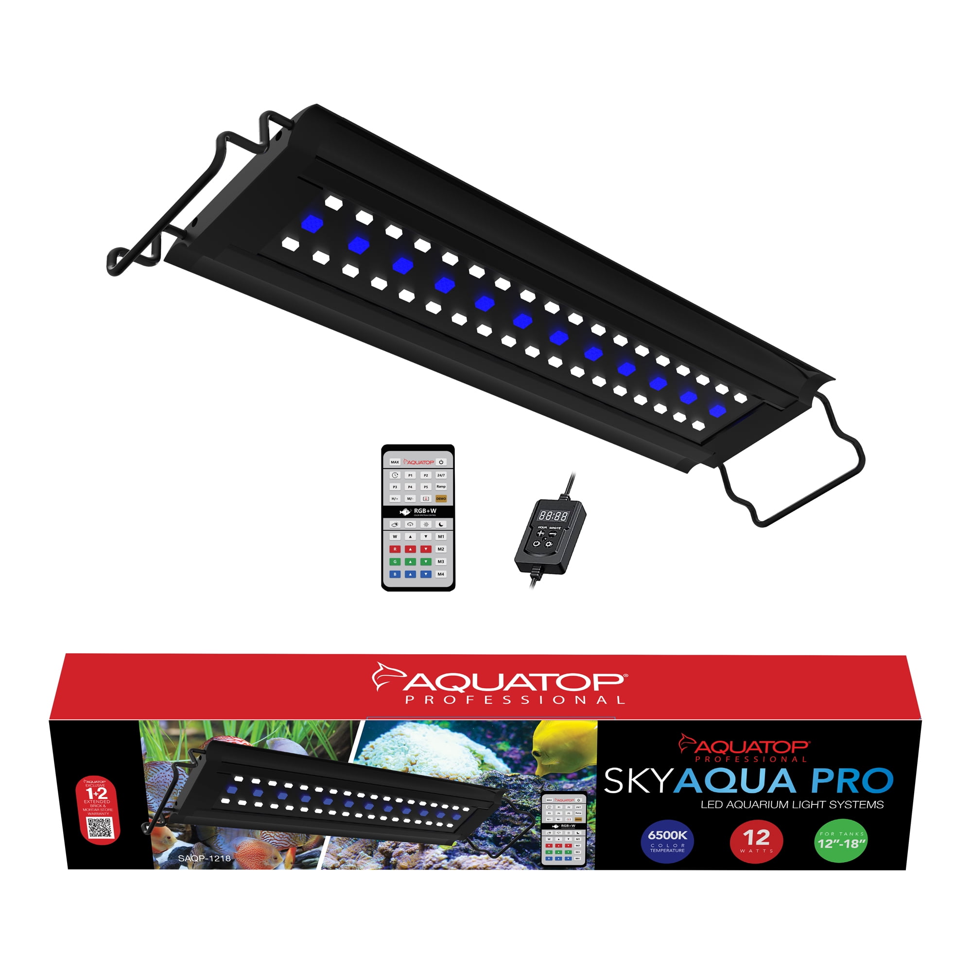 Aquatop LED Aquarium Light, 6,500K Spectrum, Fits 1218 inch tank