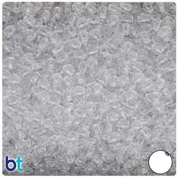 BeadTin Crystal Transparent 5mm Round Plastic Beads (700pcs)