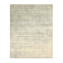 EORC Ivory Handmade Viscose Transitional Boho Rug, 8' x 10'