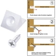 thumbnail image 3 of 100 paquetes de reparación de la parte inferior del cajón del cofre de los muebles, cuñas de reparación, sujetador de soporte de código de ángulo de plástico con tornillos, blanco Ormromra WRMH-945, 3 of 4