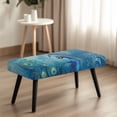 thumbnail image 3 of FKELYI Blue Peacock Print Dining Bench Cover Anti-Dust Bench Slipcover Stretch Fabric Furniture Protector Cover with Elastic Band for Living Room Bedroom, 3 of 7